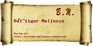 Böttger Melissza névjegykártya